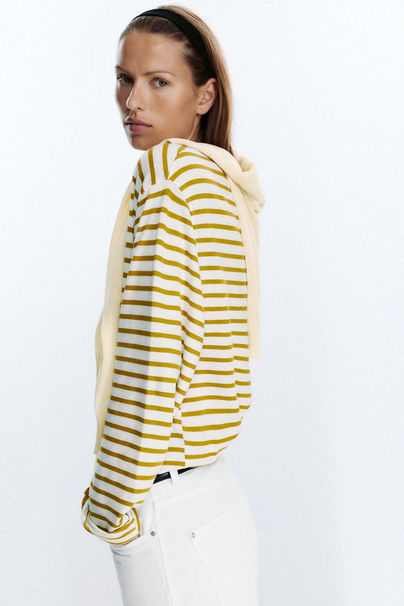 SLUB STRIPED COTTON T-SHIRT